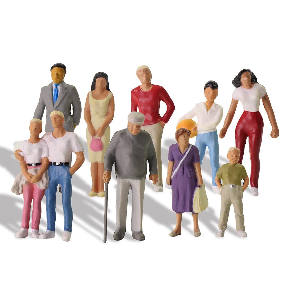 Amazon.co.jp: 10個入 1/43 人間 人形 人物 O ゲージフィギュア塗装人
